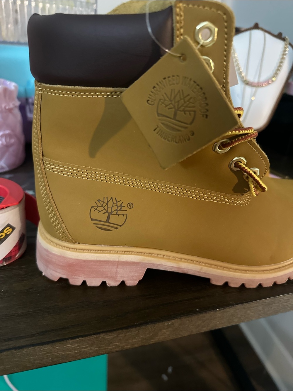 Timberland Wheat/Tan Waterproof Lace-Up Boot
